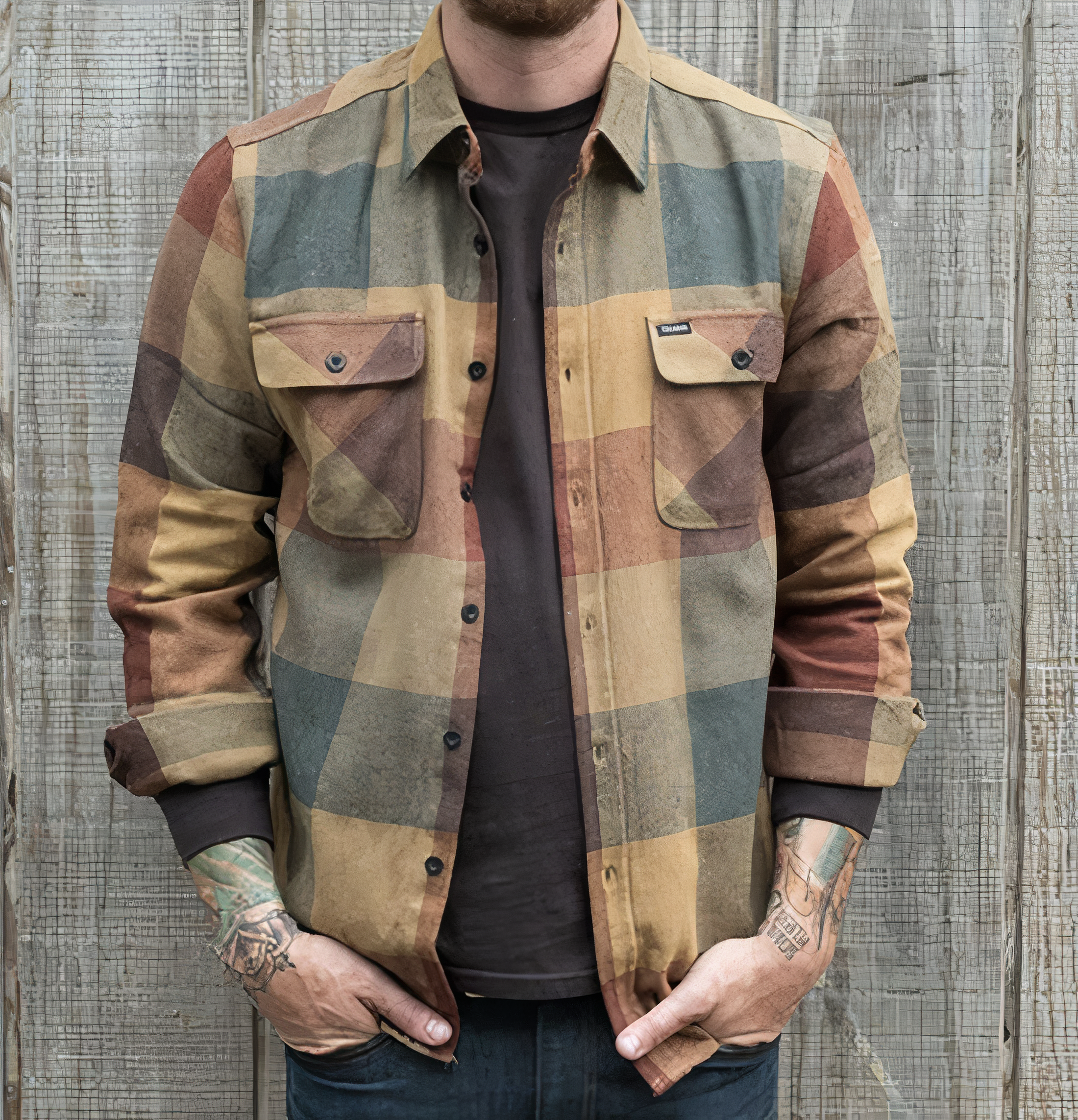 Felix | Langarmige Karobluse im Vintage-Stil