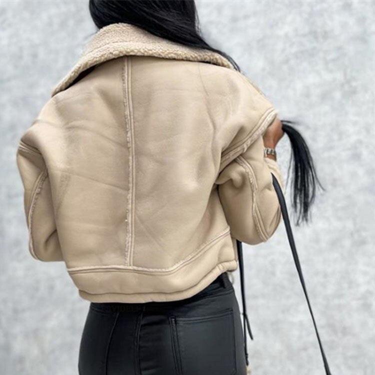Bella - Stilvolle und Chice Herbst Lederjacke mit Fleece-Futter für Damen