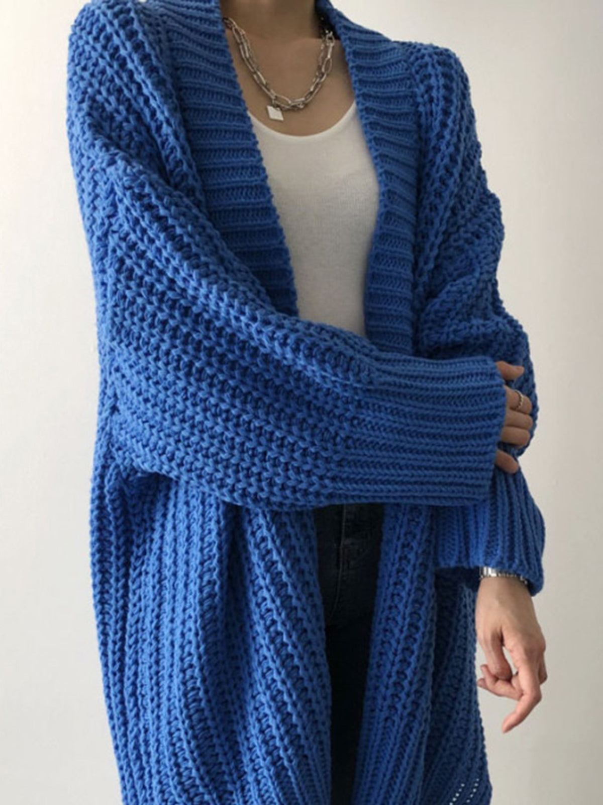 Zina | Stylish Long Length Design Damen Strickjacke