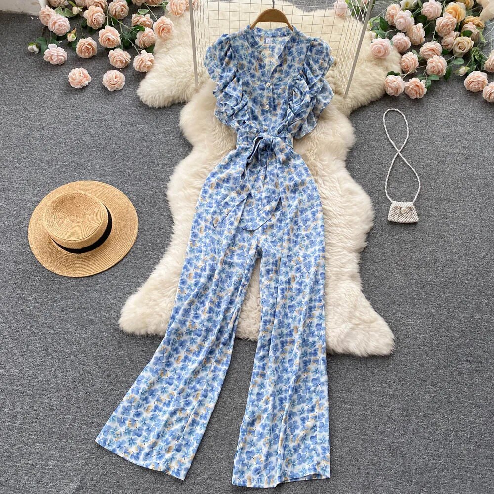 Yuna – Damen-Overall mit Blumendruck