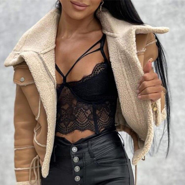 Bella - Stilvolle und Chice Herbst Lederjacke mit Fleece-Futter für Damen
