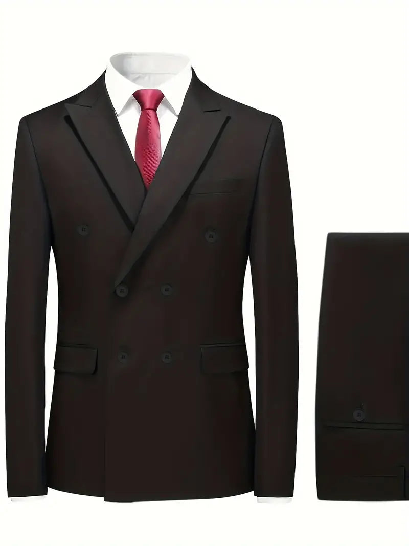 Zweireihiger Blazer mit Revers und Hose für Männer