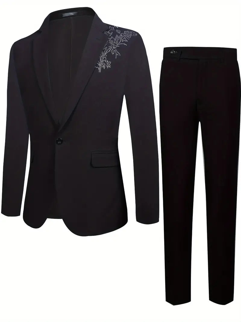 Anzugsjacken mit klassischem Revers und Slim Fit-Hosen-Set