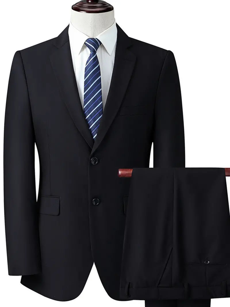 Zwei-Knopf-Anzugsjacke und Anzughose für Männer Anzug-Set