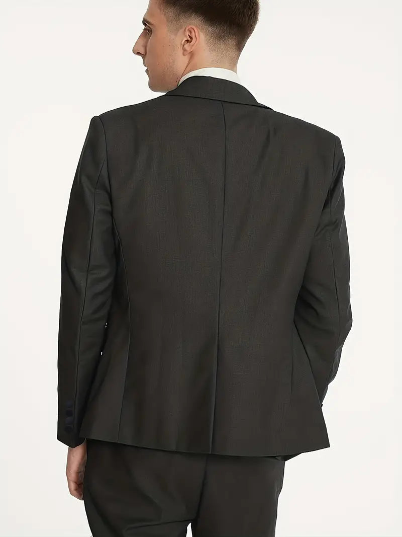 Formales 3-teiliges Set, Smokingjacke mit einem Knopf, einreihige Weste und Hose für Herren