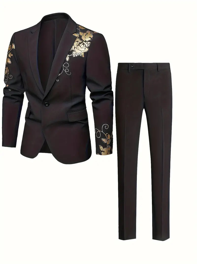 Anzugsjacken mit klassischem Revers und Slim Fit-Hosen mit einem Knopf