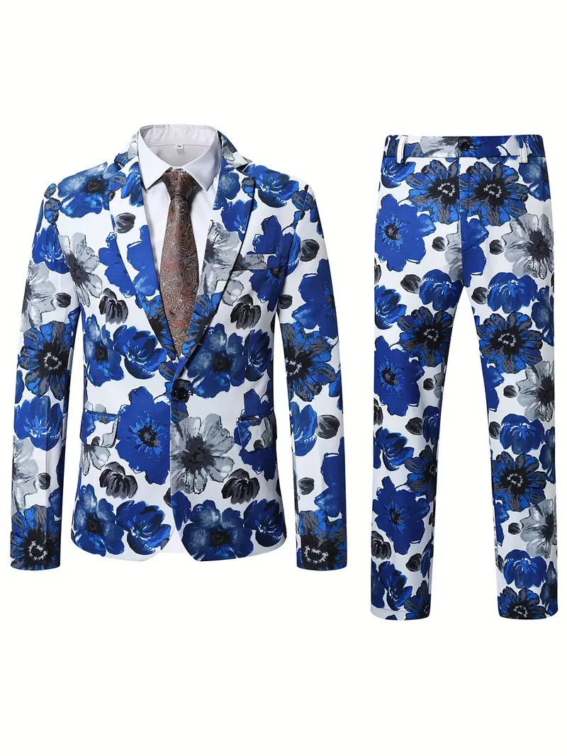 Ein-Knopf-Anzugsjacke & Anzugshose Anzug-Set