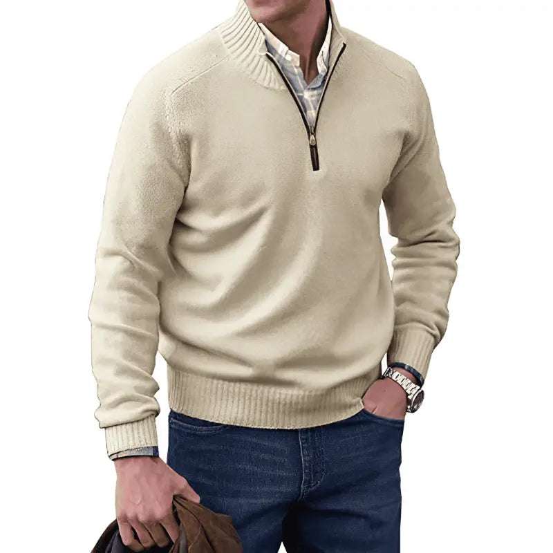 Klassischer Pullover mit Reißverschluss