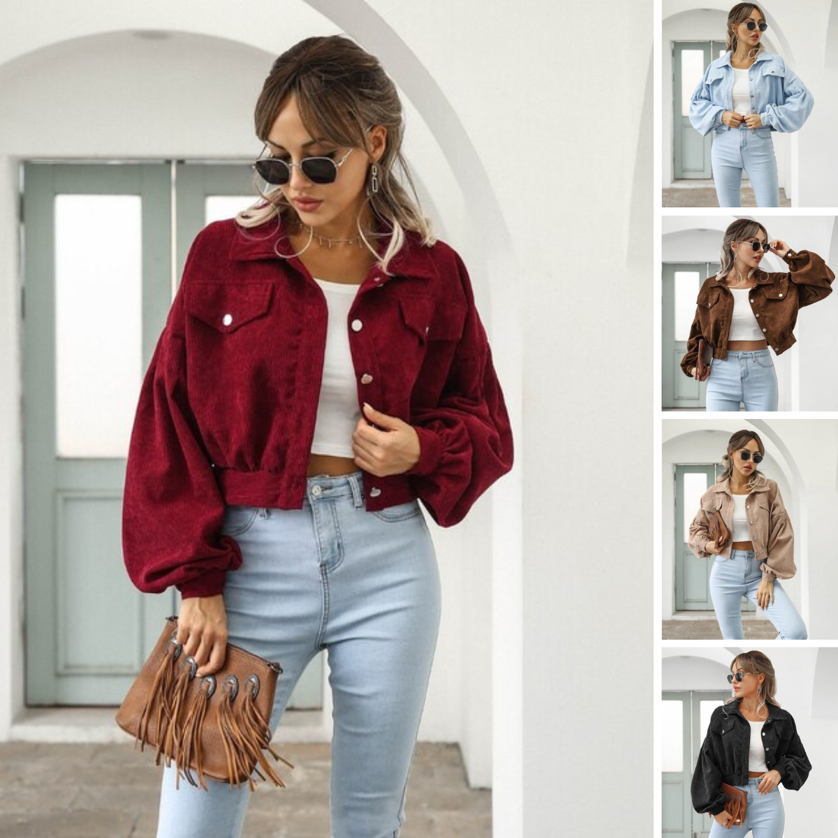 Gekürzte und modische Damen-Winterjacke