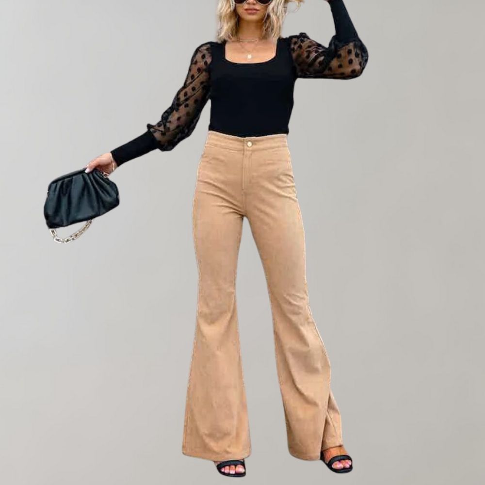 Weit geschnittene Schlaghose | Baumwollmischung | Moderner Look