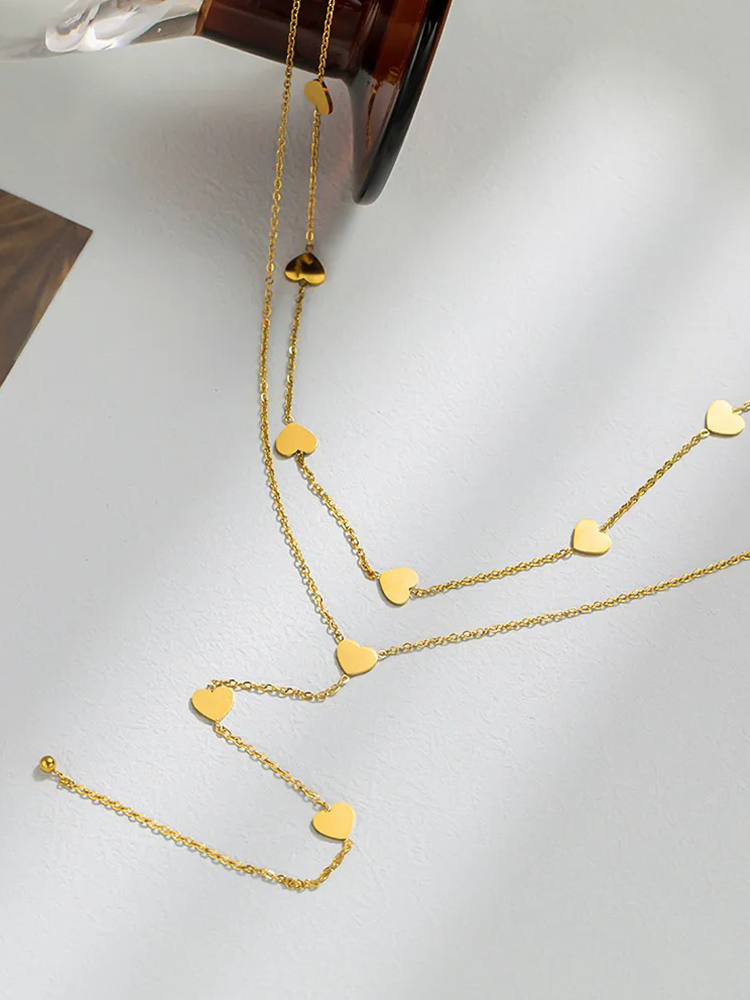 Amalfrida | Goldene Herzen Kettenhalskette