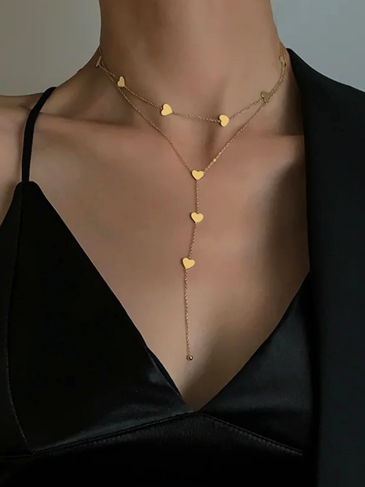 Amalfrida | Goldene Herzen Kettenhalskette