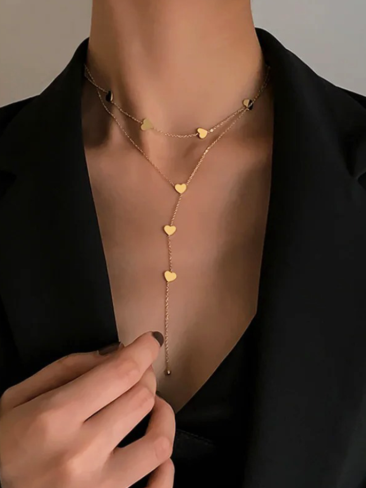 Amalfrida | Goldene Herzen Kettenhalskette