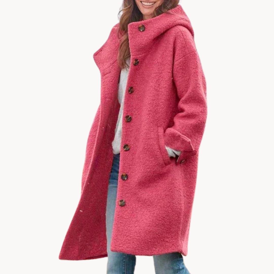 Clara | Eleganter Maximantel mit Kapuze Damenoberbekleidung