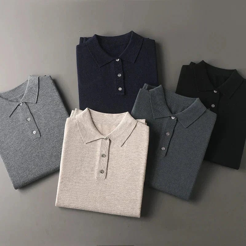 Davinci -  Kaschmir Polo mit langen Ärmeln