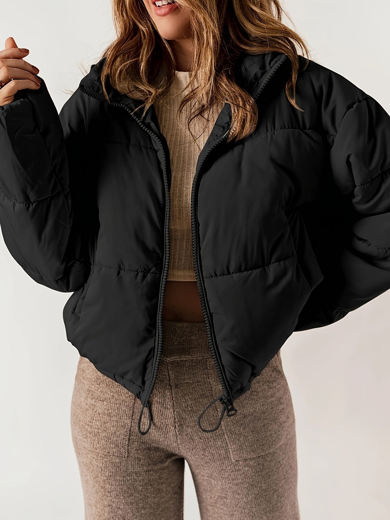 Elegante Damen-Steppjacke mit Reißverschluss - Lässige Alltagsjacke für Sie