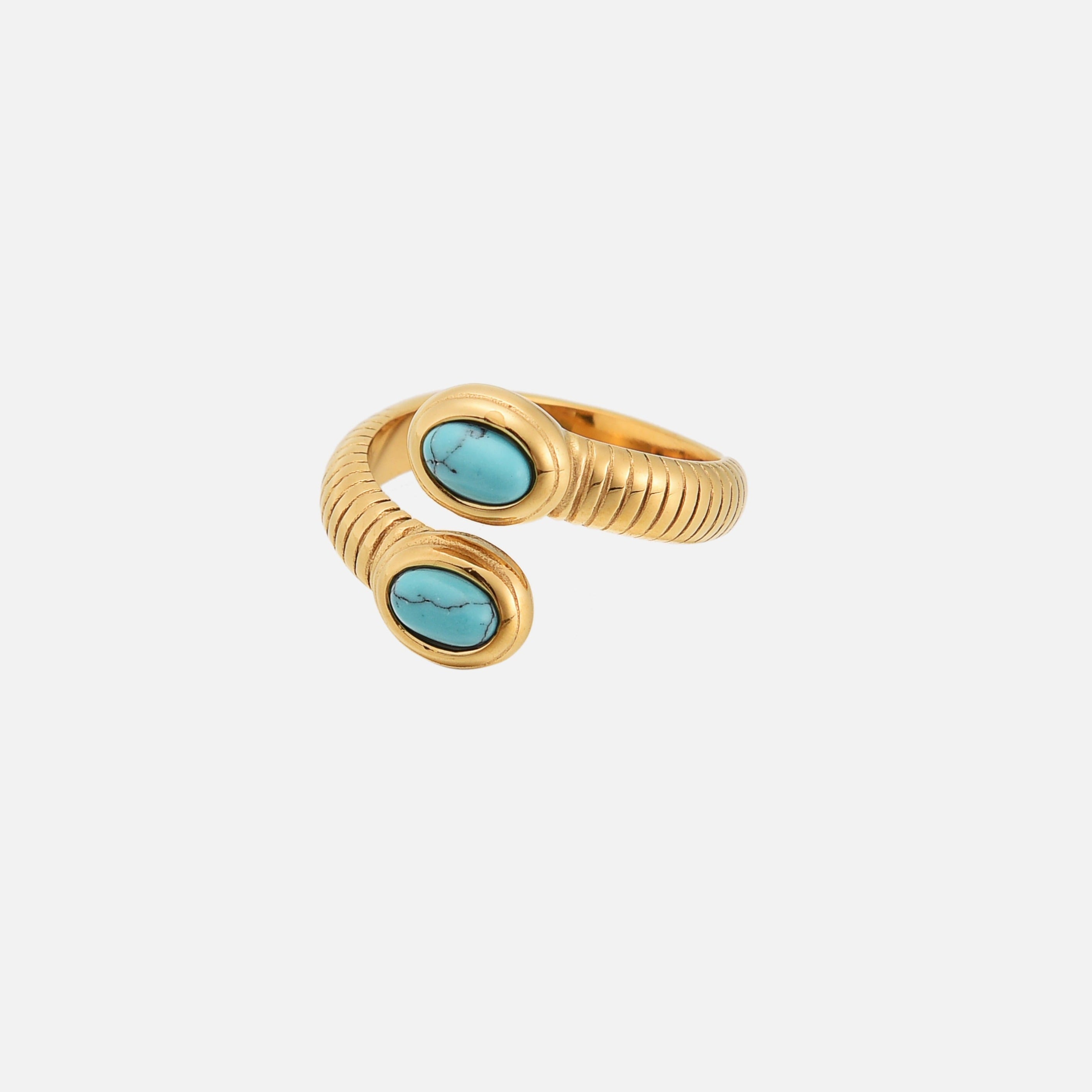 Delaphine Ring mit Türkissteinen – Verstellbar & Elegant