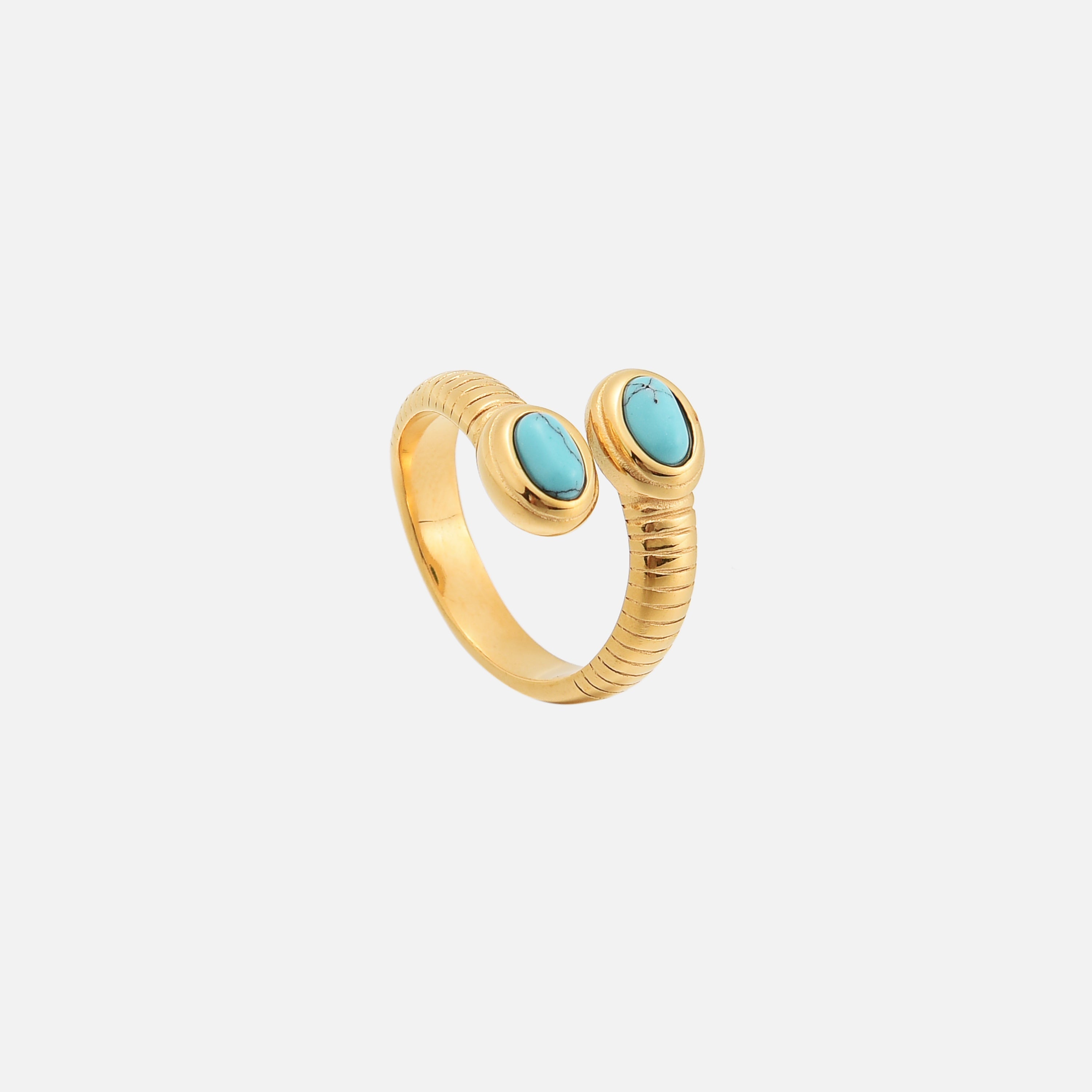 Delaphine Ring mit Türkissteinen – Verstellbar & Elegant