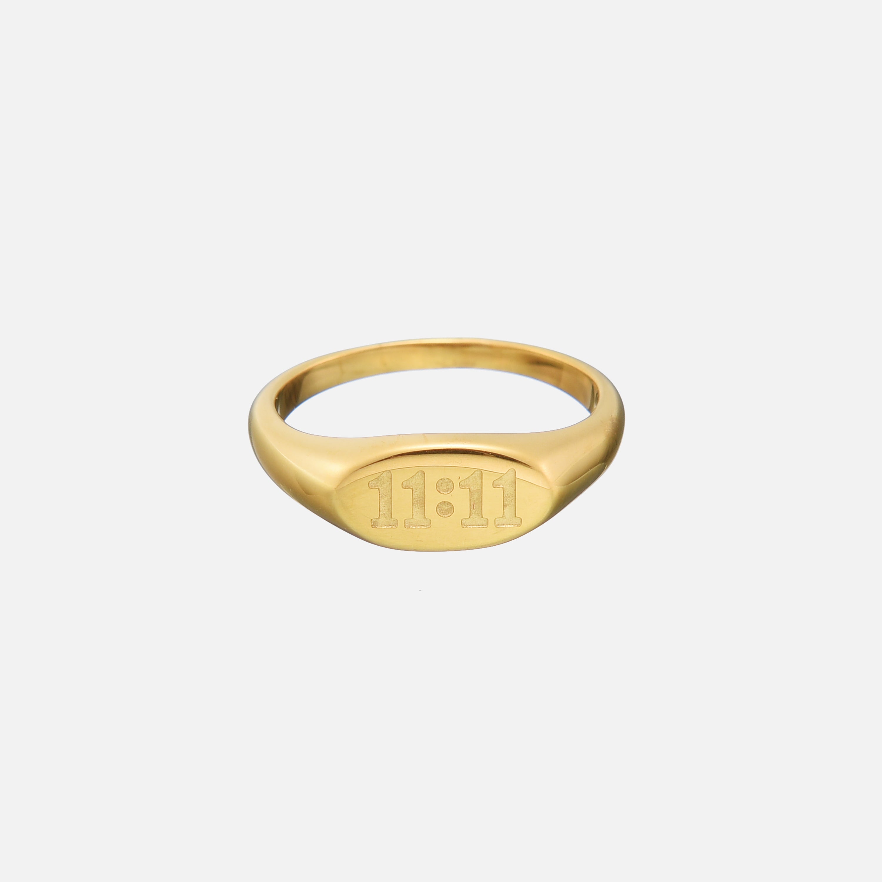 Goldener Lucky Lebensring 11:11 – Hypoallergen & Zeitlos