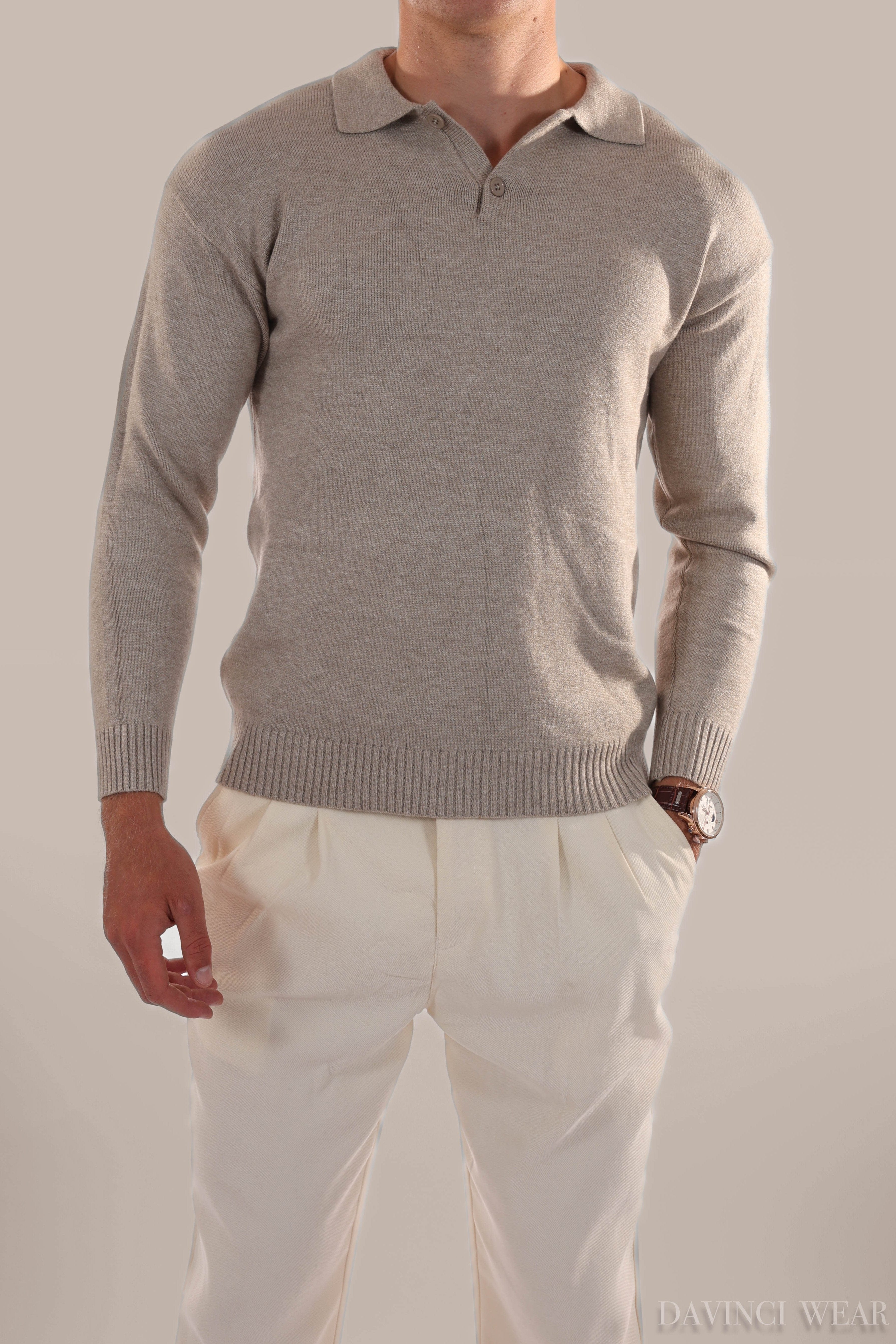 Davinci - Langarm-Poloshirt