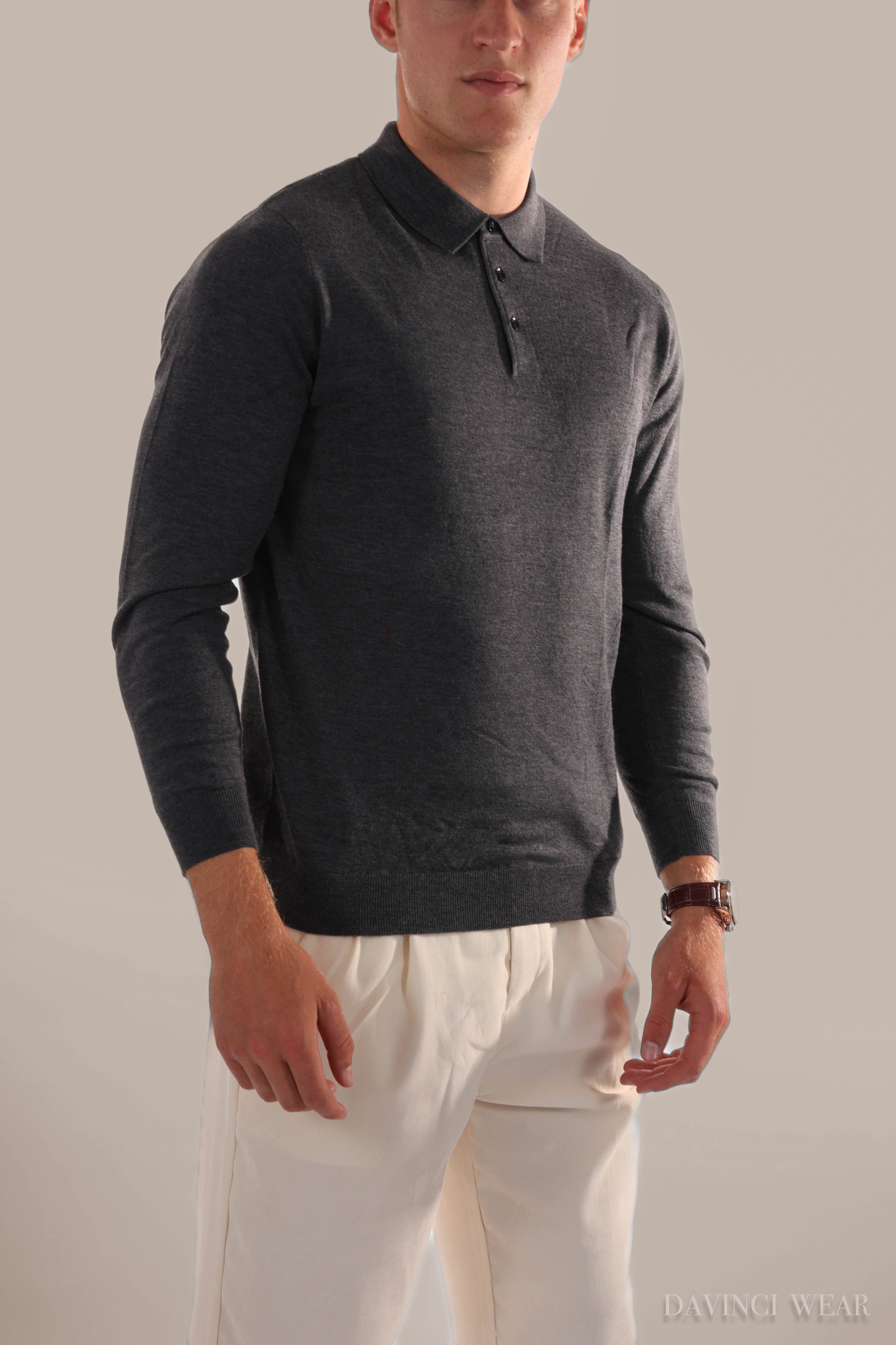 Davinci - Langarm-Poloshirt