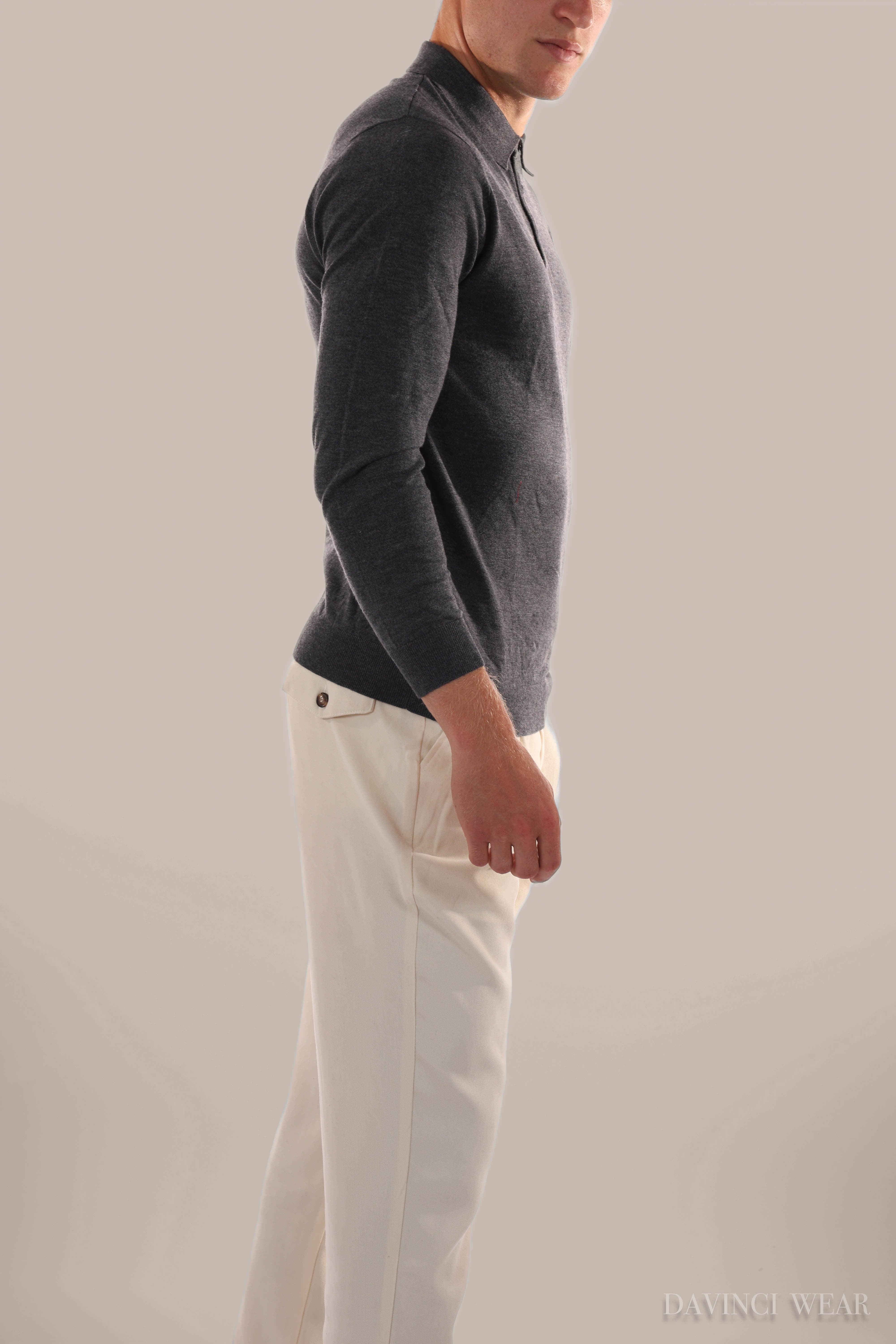 Davinci - Langarm-Poloshirt