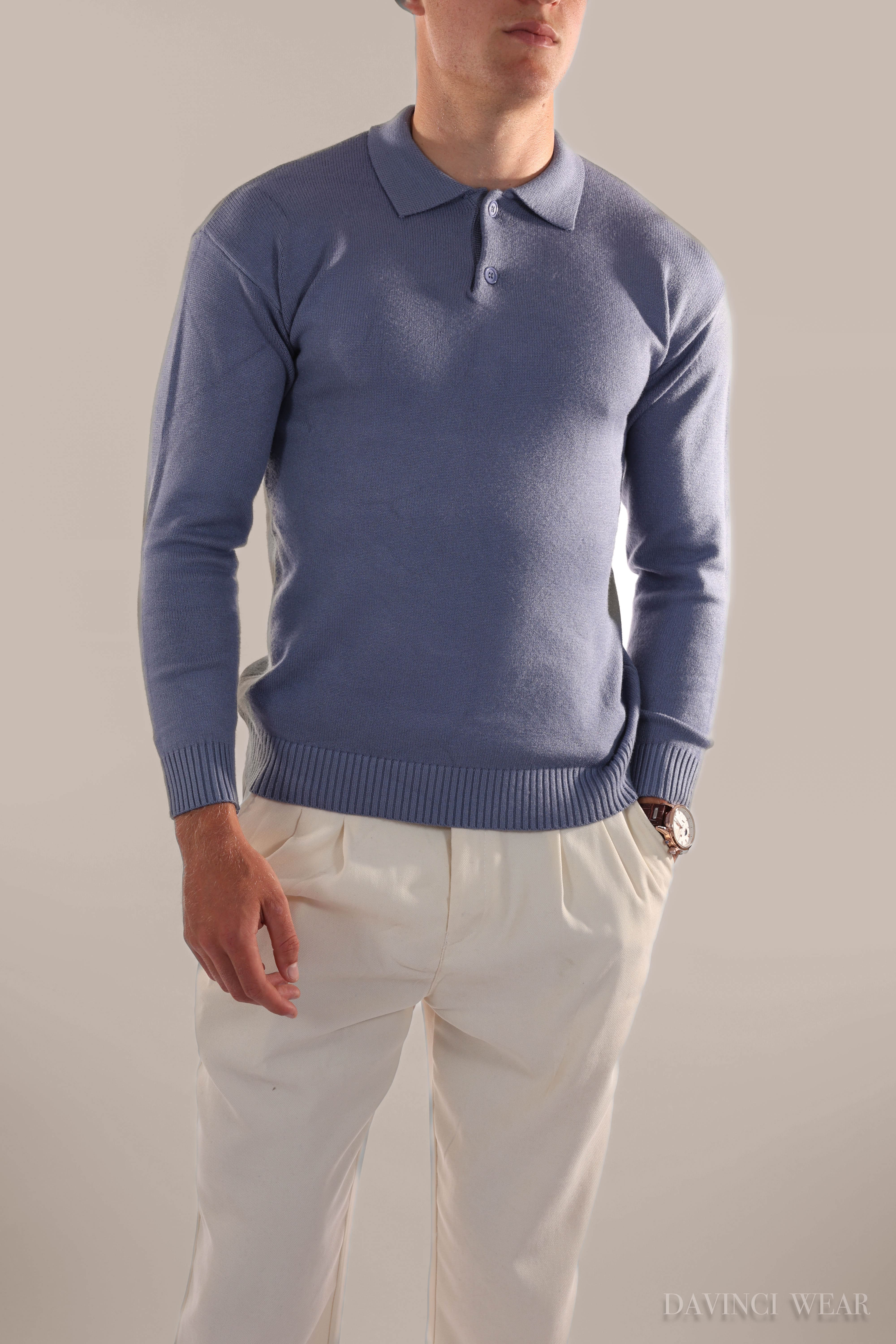 Davinci - Langarm-Poloshirt
