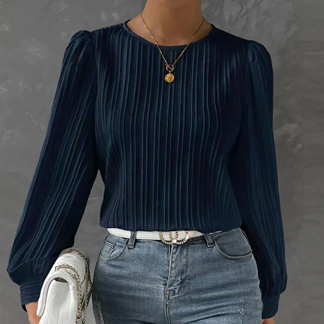 Damen-Faltenbluse
