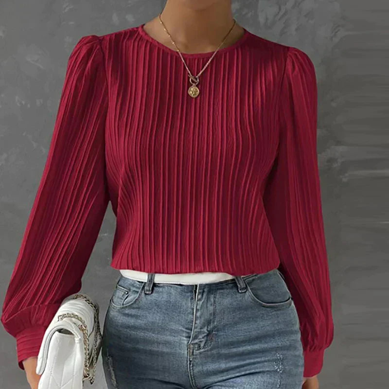 Damen-Faltenbluse