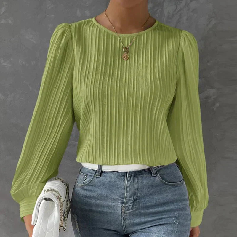Damen-Faltenbluse