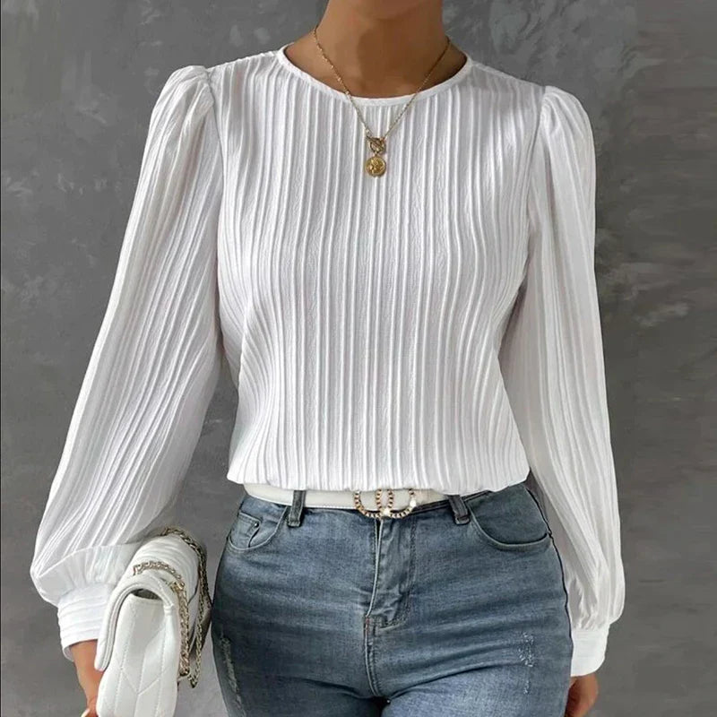 Damen-Faltenbluse