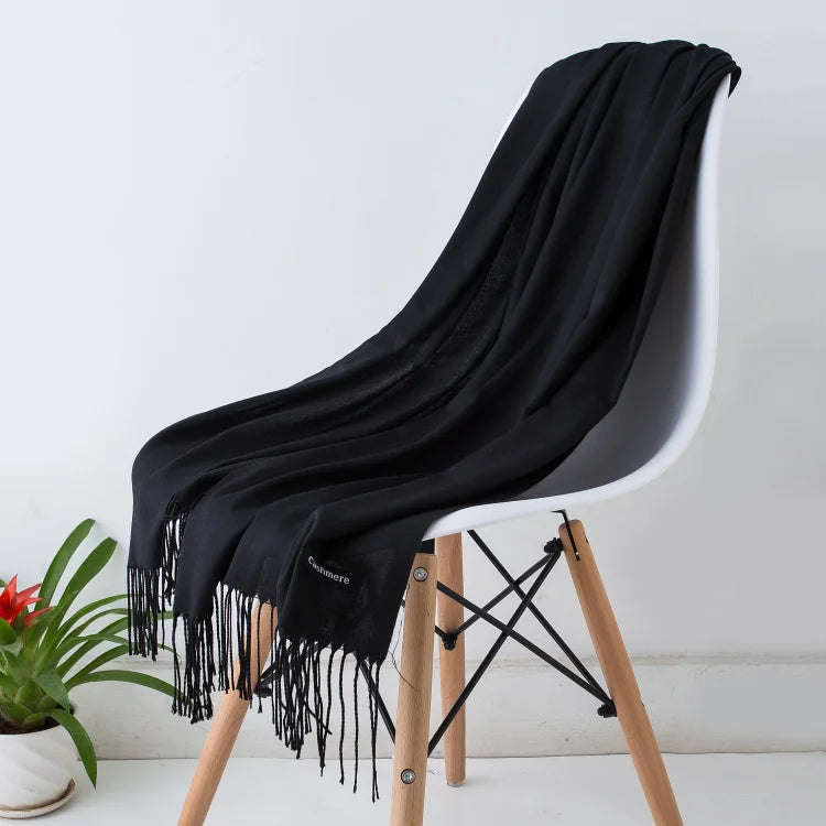 Damen Schal mit Quasten – Eleganter Pashmina-Stil