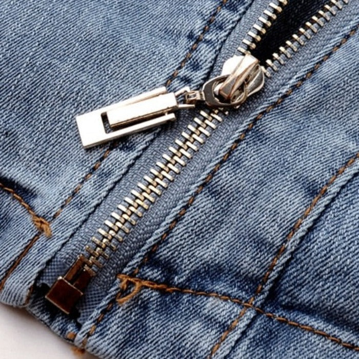 Joan - Lässige Herbst stilvolle blaue Jeansjacke für Frauen