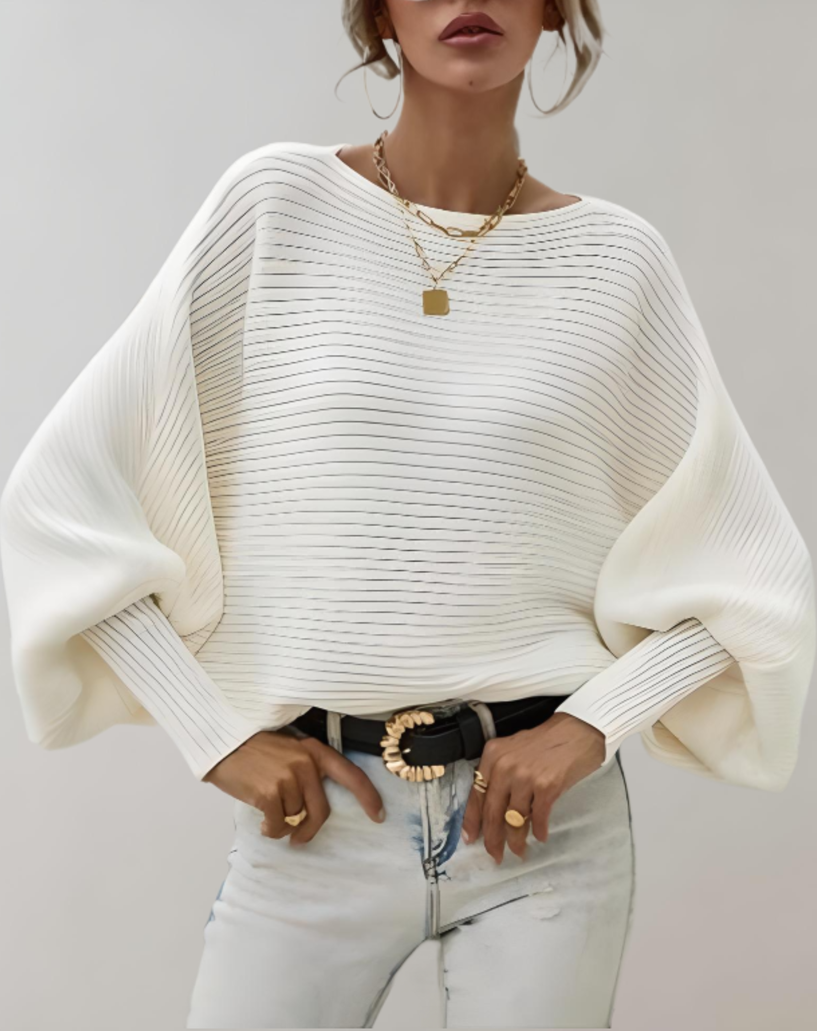 Minda - Stilvoller Winterpullover mit Puffärmeln für Damen