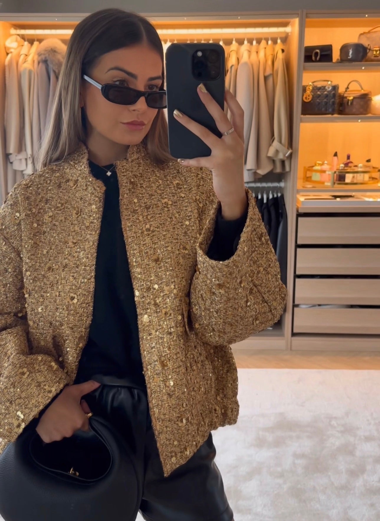 Ilse | Goldene Paillettenjacke für Damen