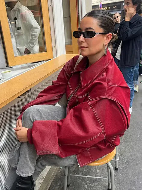 Elegante Damen Jacke in Weinrot