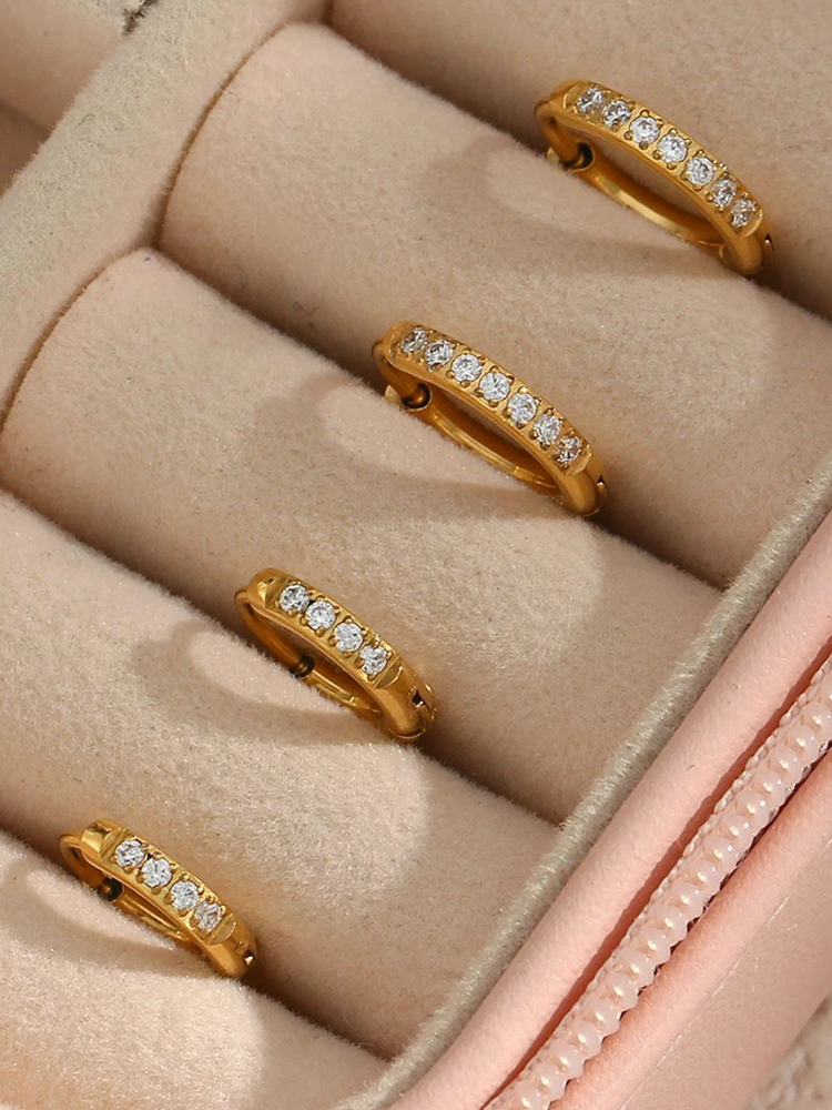 Jordyn | Goldene Zirconia Creolen
