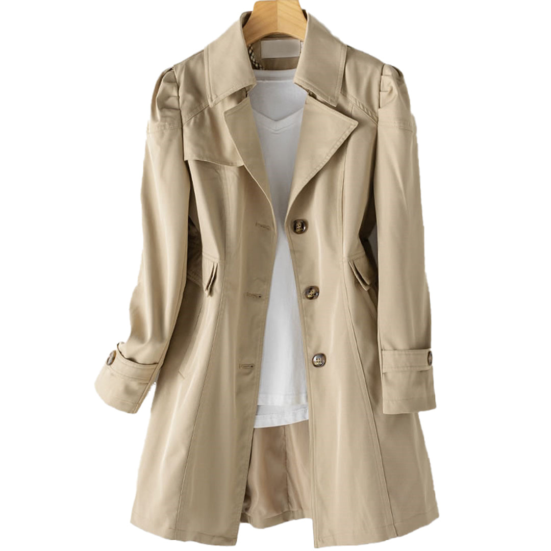 Sandra - Schicker Herbst Stilvolle Lange Windjacke und Regenmantel für Damen