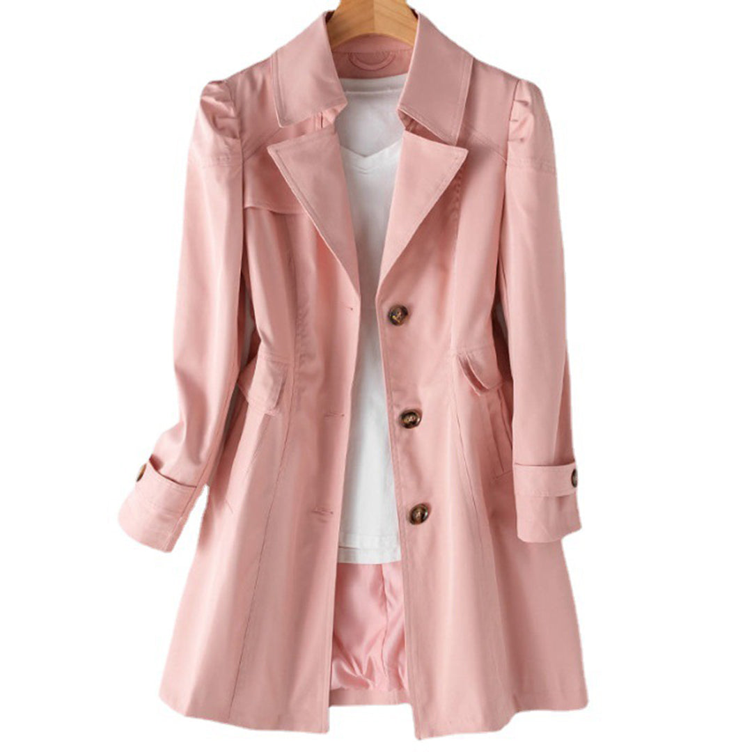 Sandra - Schicker Herbst Stilvolle Lange Windjacke und Regenmantel für Damen