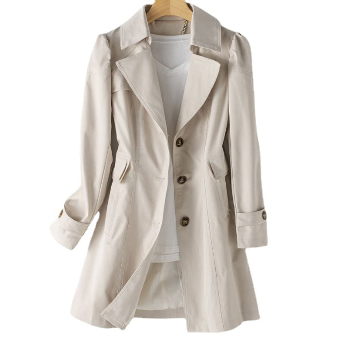 Sandra - Schicker Herbst Stilvolle Lange Windjacke und Regenmantel für Damen