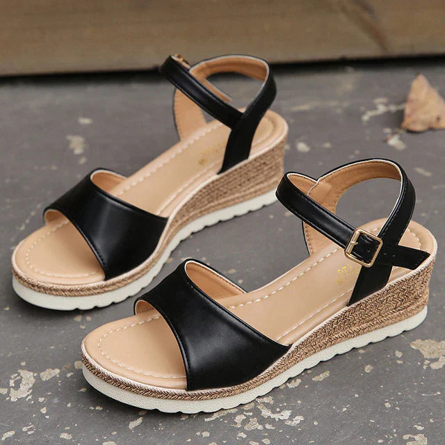 Zephyrine - Knöchelschnalle Dicke Sohle Wedges Sandalen