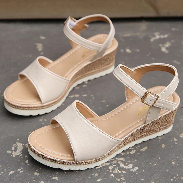 Zephyrine - Knöchelschnalle Dicke Sohle Wedges Sandalen