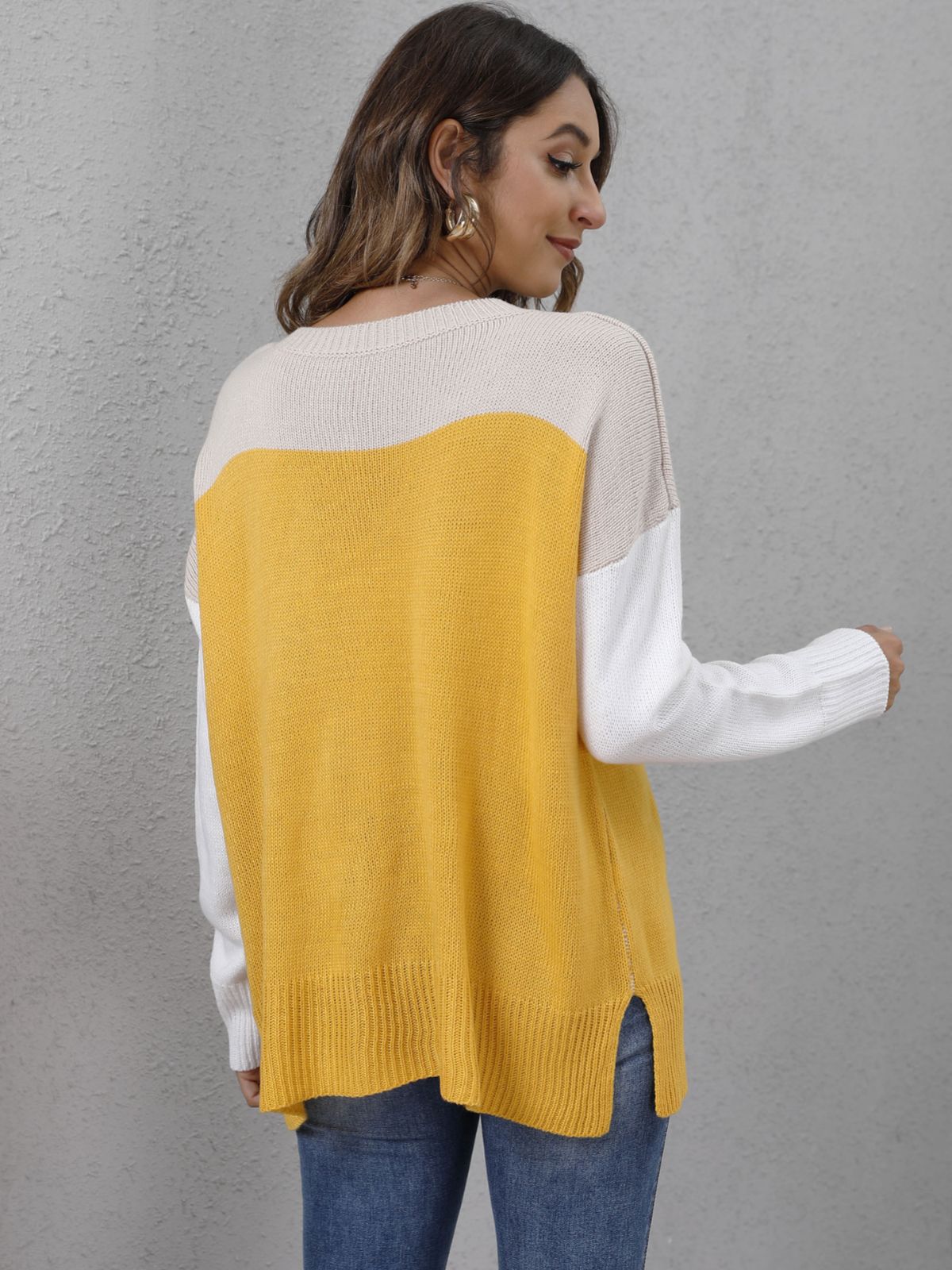Zweifarbiger Pullover für Damen