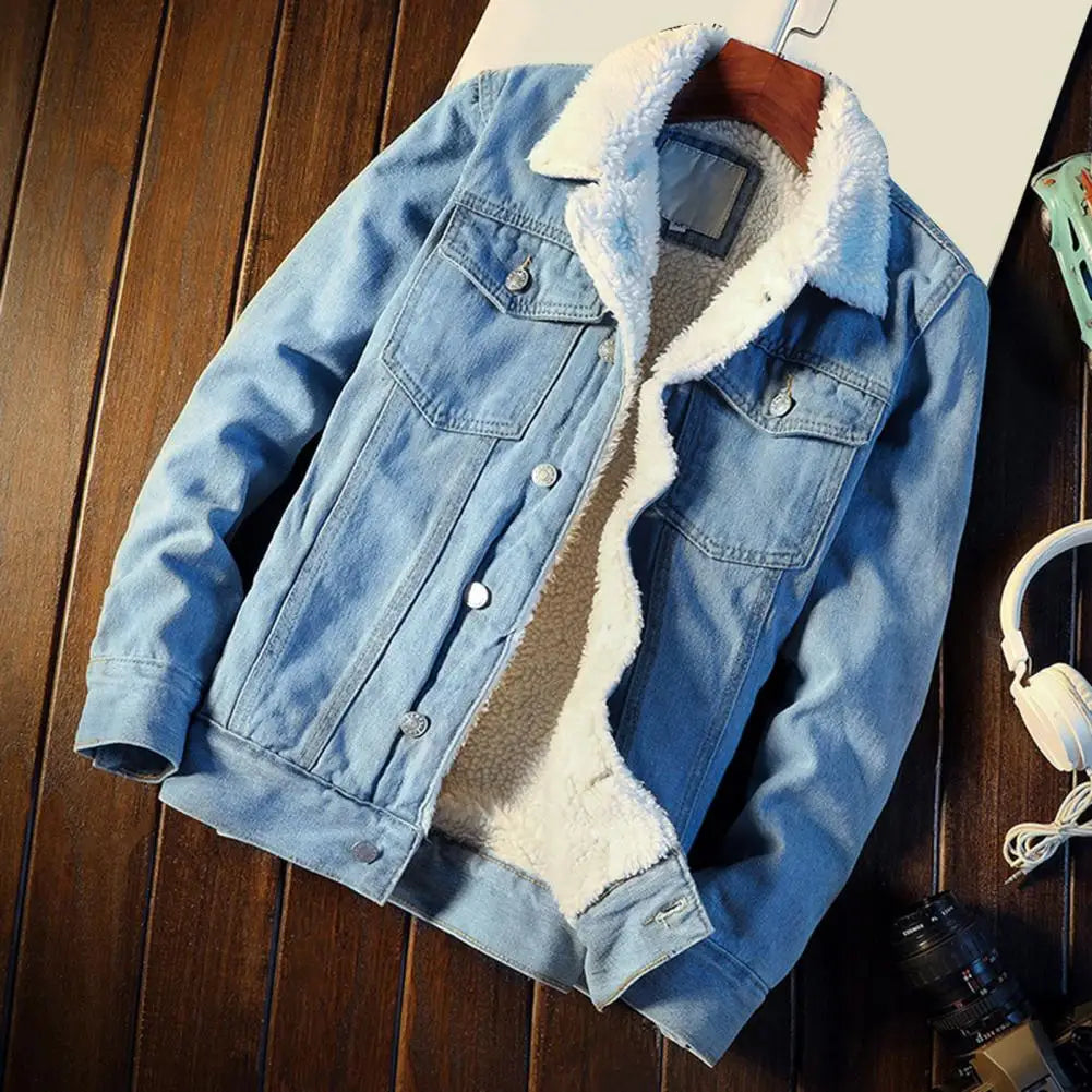 Jacob - Stilvolle und Lässige Denim-Fleece-Jacke für den Herbst für Herren