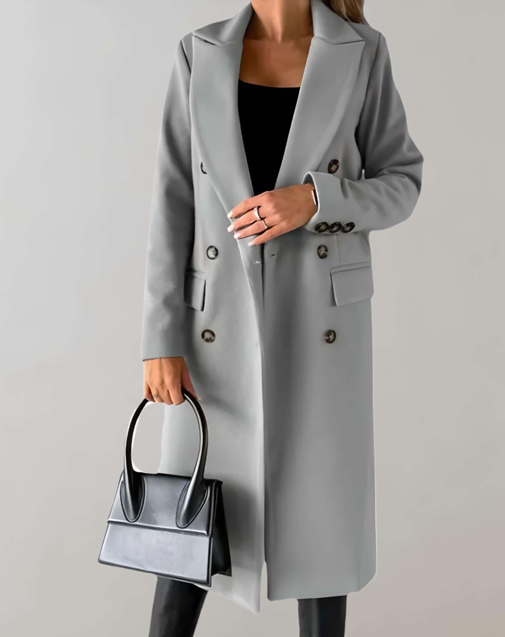 Mitchelou - Langer Trenchcoat mit Knöpfen