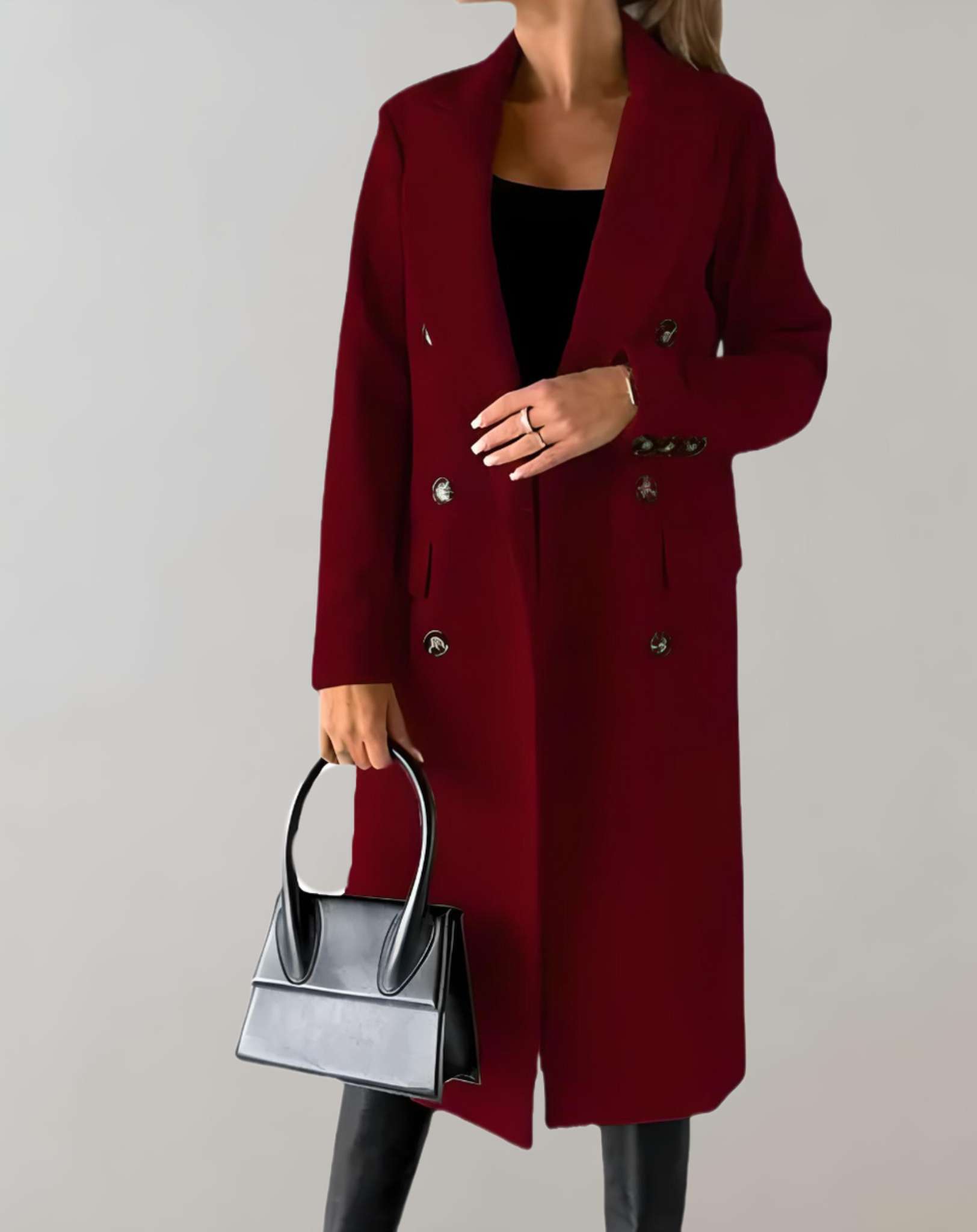 Mitchelou - Langer Trenchcoat mit Knöpfen
