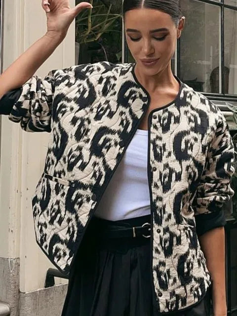 Lily - Schicke und Stilvolle Vintage Blumenprint Herbstjacke für Damen