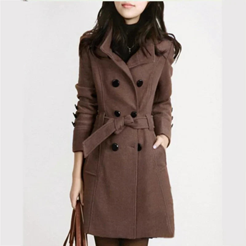 Ira - Stilvolle Mantel mit Gürtel für Herbst/Winter für Damen