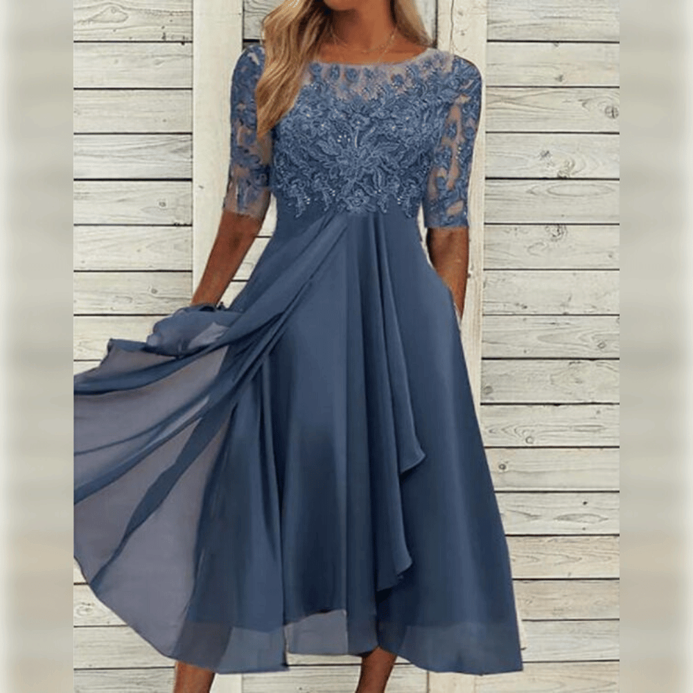 Wiebke | Elegantes bequemes Damen Midikleid