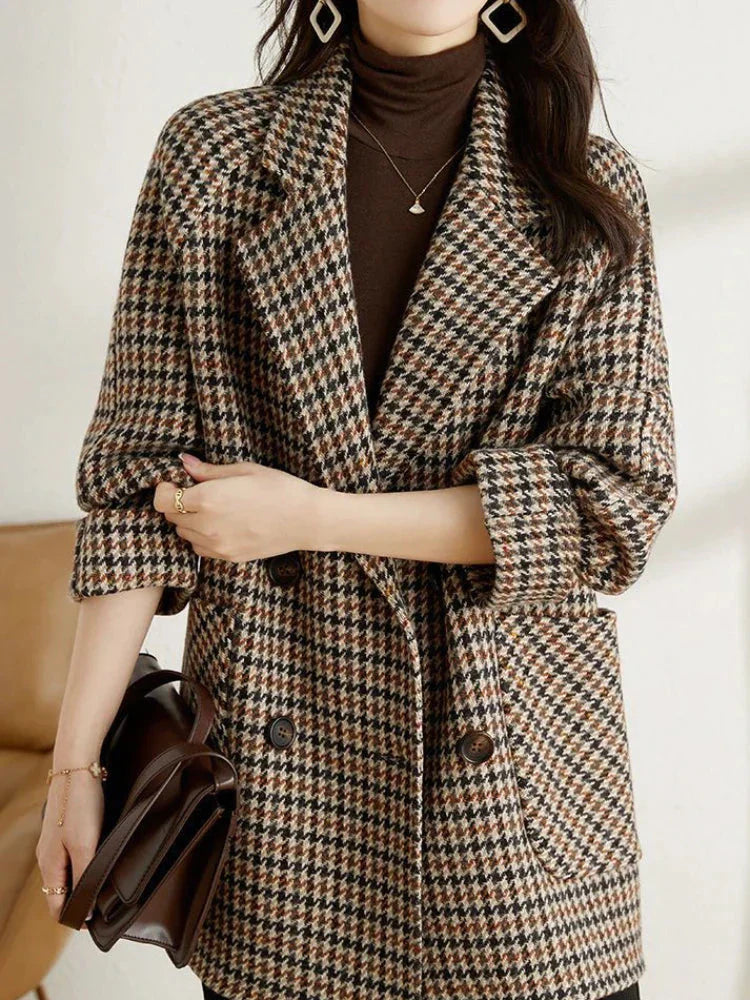 Nima - Karierter Damen Winterjacke